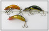 Heddon Tiny Tad Lot Of Three: Orange Spotted, Bullfrog, & Perch