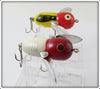 Heddon Tiny Crazy Crawler Pair: Red White Shore & Yellow Red Head