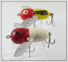 Heddon Tiny Crazy Crawler Pair: Red White Shore & Yellow Red Head