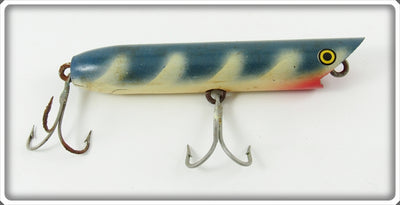 Vintage Stan Gibbs White & Blue Cast A Lure 