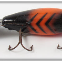 Vintage Bomber Bait Co Orange Black Stripes Model 500 Lure 