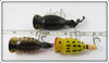 Arbogast Hula Popper Lot Of Three: Black, Frog, & Coachdog