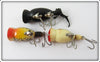 Arbogast Hula Popper Lot Of Three: Black, Frog, & Coachdog