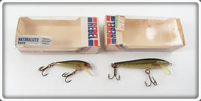 Vintage Rebel Naturalized Bass Floater Minnow Pair In Boxes