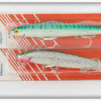 Rebel Mackerel & Green Back Jointed Minnow Pair On Cards