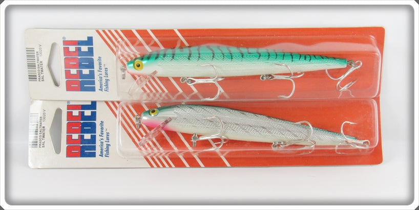 Rebel Mackerel & Green Back Jointed Minnow Pair On Cards