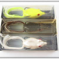Weedless Rubber Frog Lure Lot Of Three In Boxes 