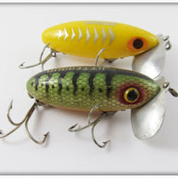 Arbogast Jitterbug Pair: Yellow Shore & Perch