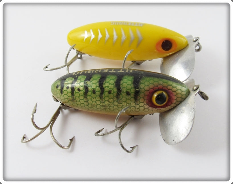 Arbogast Jitterbug Pair: Yellow Shore & Perch