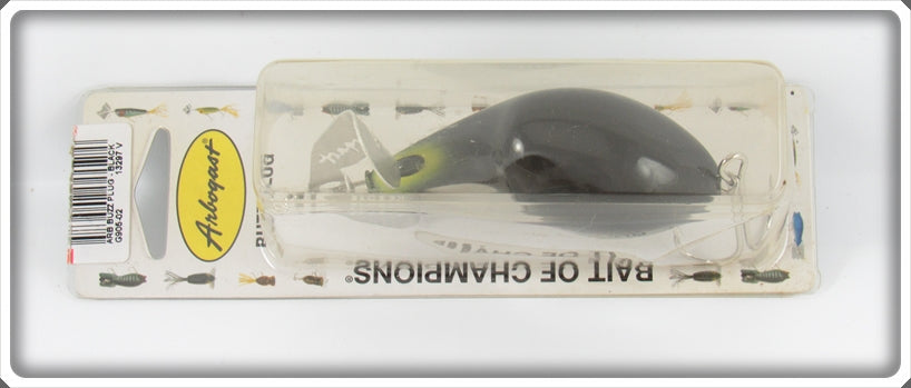 Fred Arbogast Black Buzz Plug Lure On Card