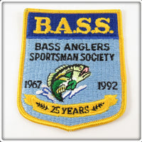 B.A.S.S. Bass Anglers Sportsman Society 1967-1992 Patch