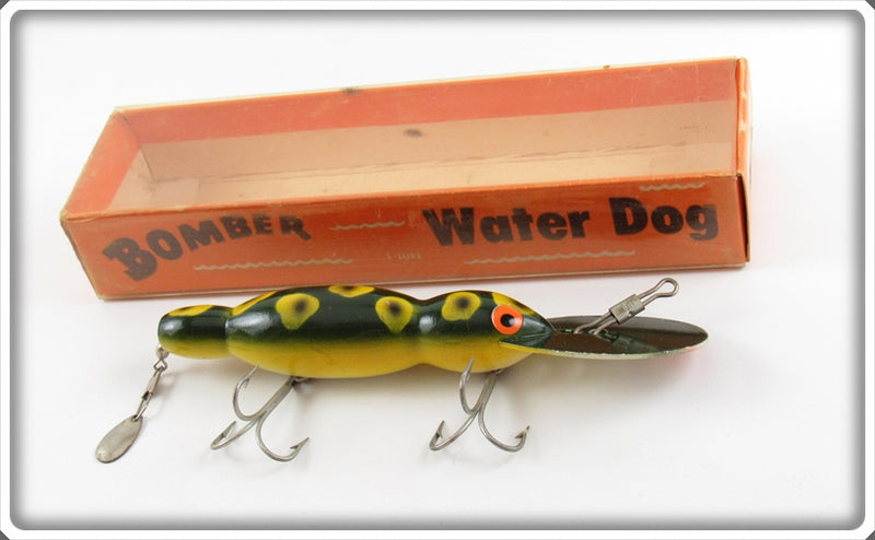 Bomber Bait Co Frog Water Dog Lure In White Black Ribs Box For