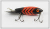 Vintage Bomber Bait Co Orange Black Ribs Model 500 Lure 