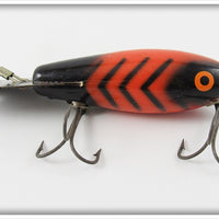 Vintage Bomber Bait Co Orange Black Ribs Model 500 Lure 