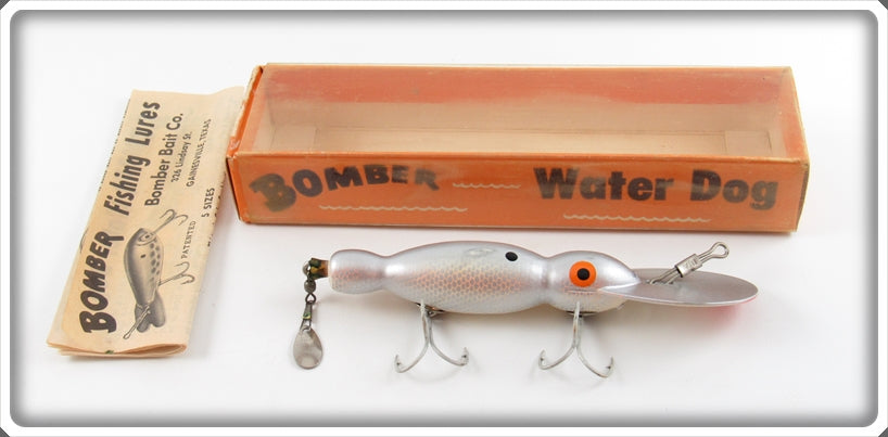 Vintage Bomber Bait Co Silver Shad Water Dog Lure In Box 