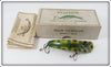 Vintage Helin Tackle Frog Spot LU Flatfish Lure In Box