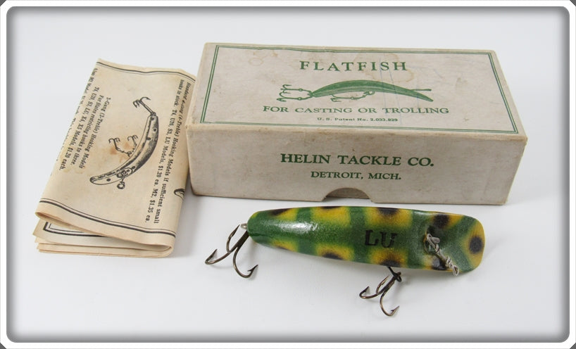 Vintage Helin Tackle Frog Spot LU Flatfish Lure In Box