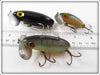 Arbogast Black & Perch Jitterbug Lot Of Three