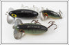 Arbogast Black & Perch Jitterbug Lot Of Three
