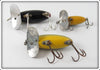 Arbogast Black & Perch Jitterbug Lot Of Three