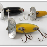 Arbogast Black & Perch Jitterbug Lot Of Three