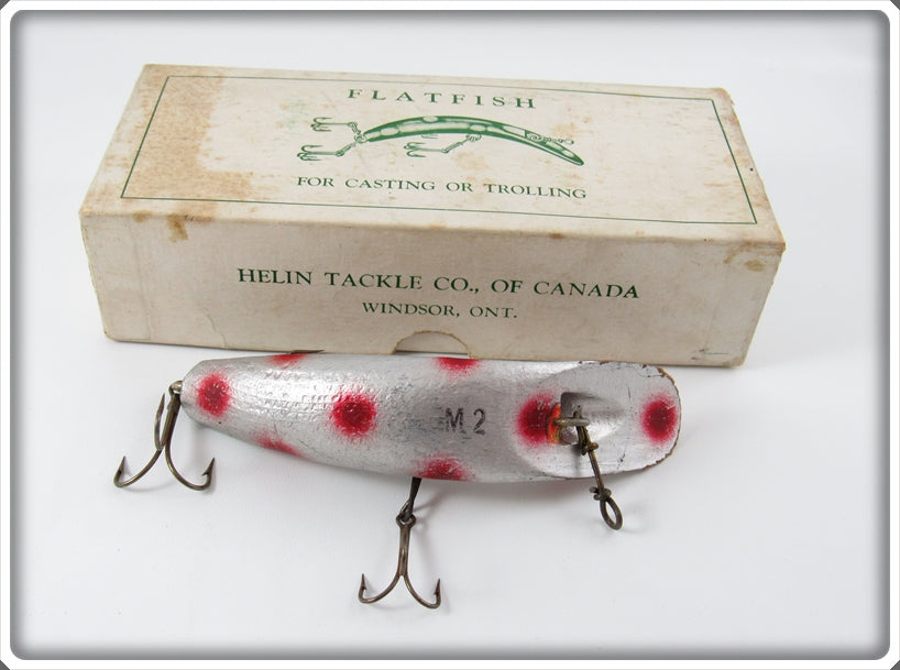 Vintage Helin Tackle Silver Red Spots M2 Flatfish Lure In Box For