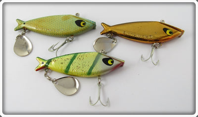 Smithwick Fishable Water Gater Lot Of Three: Blue Scale, Gold Chrome, & Perch