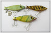 Smithwick Fishable Water Gater Lot Of Three: Blue Scale, Gold Chrome Black Stripes, & Perch