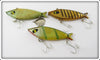Smithwick Fishable Water Gater Lot Of Three: Blue Scale, Gold Chrome Black Stripes, & Perch