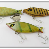 Smithwick Fishable Water Gater Lot Of Three: Blue Scale, Gold Chrome Black Stripes, & Perch