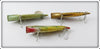 Smithwick Fishable Water Gater Lot Of Three: Blue Scale, Gold Chrome Black Stripes, & Perch