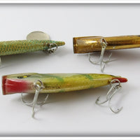 Smithwick Fishable Water Gater Lot Of Three: Blue Scale, Gold Chrome Black Stripes, & Perch