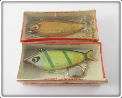 Vintage Smithwick Gold Chrome & Perch Water Gater Lure Pair