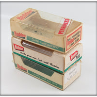 Heddon Tiny Punkinseed, Research & Tiny Torpedo Empty Box Lot Of Three