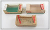 Heddon Tiny Punkinseed, Research & Tiny Torpedo Empty Box Lot Of Three