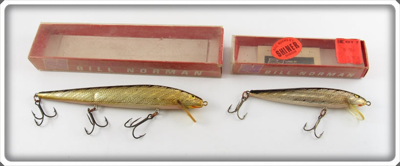 Vintage Bill Norman Shiner Minnow Lure Pair In Boxes