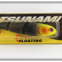 Tsunami Chatreuse Head Black Back Jointed Walking Minnow On Card