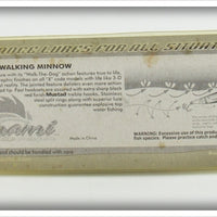 Tsunami Chatreuse Head Black Back Jointed Walking Minnow On Card