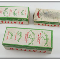 Helin Yellow & Fluorescent Red Flatfish Lot Of Three With Boxes