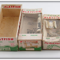 Helin Yellow & Fluorescent Red Flatfish Lot Of Three With Boxes