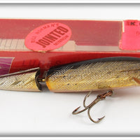 Vintage Norman Gold Jointed Minnow Lure In Box 