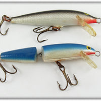 Vintage Rapala Blue & Black Floating Minnow Lure Pair