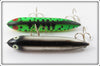 Heddon Fishable Zara Spook Pair: Black Chrome & Fluorescent Green Crawdad