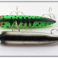 Heddon Fishable Zara Spook Pair: Black Chrome & Fluorescent Green Crawdad