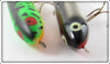 Heddon Fishable Zara Spook Pair: Black Chrome & Fluorescent Green Crawdad