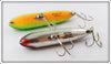 Heddon Fishable Zara Spook Pair: Black Chrome & Fluorescent Green Crawdad