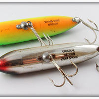 Heddon Fishable Zara Spook Pair: Black Chrome & Fluorescent Green Crawdad