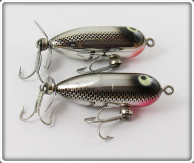Heddon Chrome & Black Scale Tiny Torpedo Pair