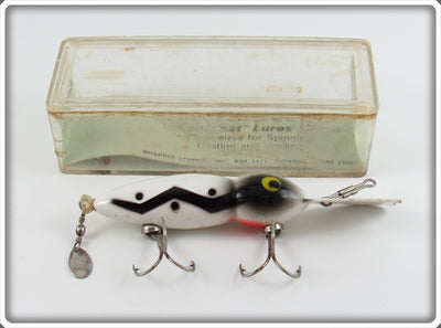 Vintage Whopper Stopper White Black Stripe Hellbender In Box