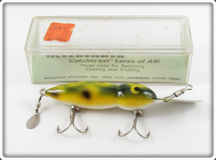 Vintage Whopper Stopper Frog Spot Hellbender Lure In Box 